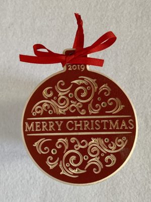Merry Christmas Tree Ornament - Year Customizable